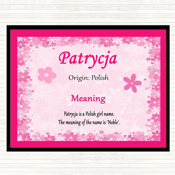 Patrycja Name Meaning Mouse Mat Pad Pink