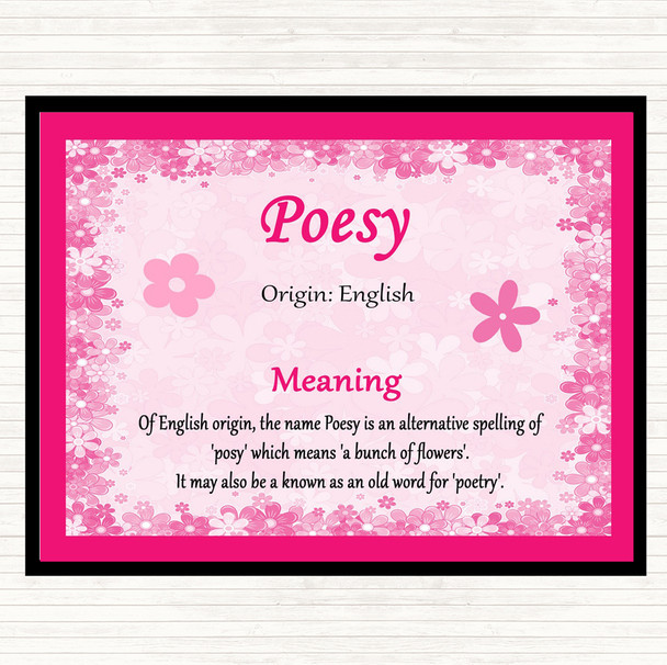 Poesy Name Meaning Mouse Mat Pad Pink