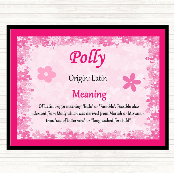 Polly Name Meaning Mouse Mat Pad Pink