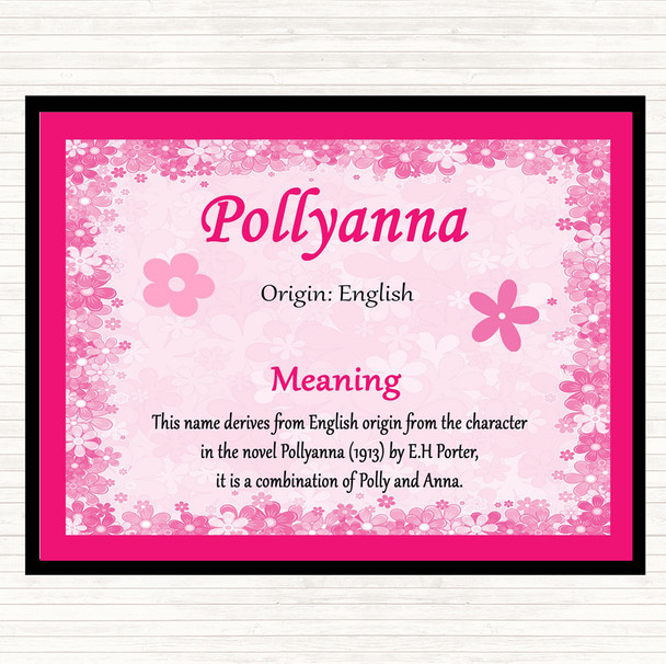 Pollyanna Name Meaning Mouse Mat Pad Pink