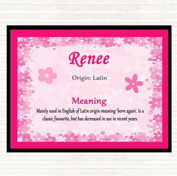 Renee Name Meaning Mouse Mat Pad Pink