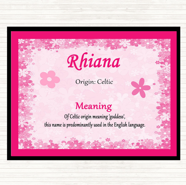 Rhiana Name Meaning Mouse Mat Pad Pink