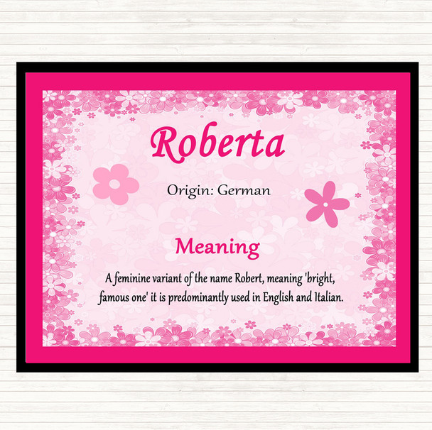 Roberta Name Meaning Mouse Mat Pad Pink