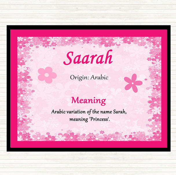 Saarah Name Meaning Mouse Mat Pad Pink