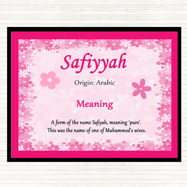 Safiyyah Name Meaning Mouse Mat Pad Pink