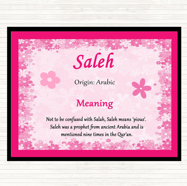 Saleh Name Meaning Mouse Mat Pad Pink