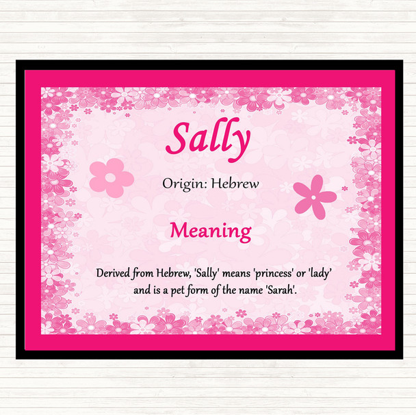 Sally Name Meaning Mouse Mat Pad Pink