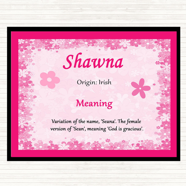 Shawna Name Meaning Mouse Mat Pad Pink