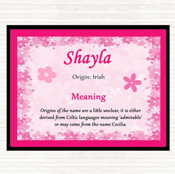 Shayla Name Meaning Mouse Mat Pad Pink