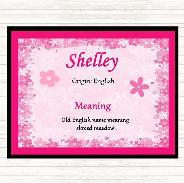 Shelley Name Meaning Mouse Mat Pad Pink