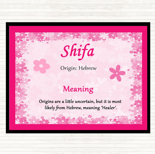 Shifa Name Meaning Mouse Mat Pad Pink