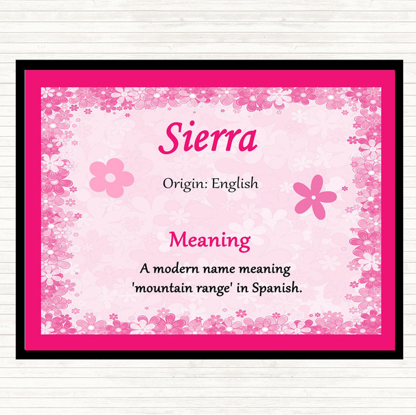 Sierra Name Meaning Mouse Mat Pad Pink