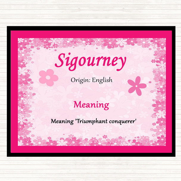 Sigourney Name Meaning Mouse Mat Pad Pink