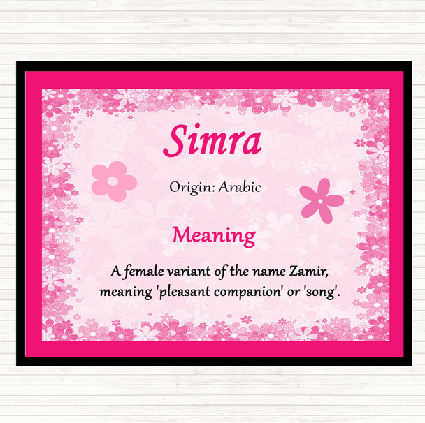 Simra Name Meaning Mouse Mat Pad Pink