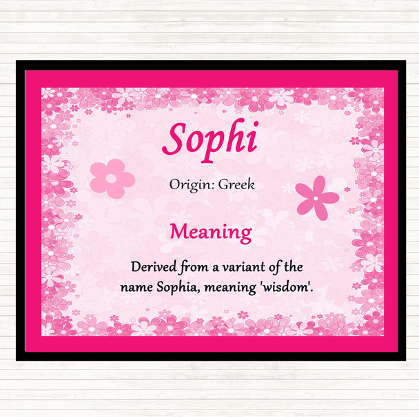 Sophi Name Meaning Mouse Mat Pad Pink