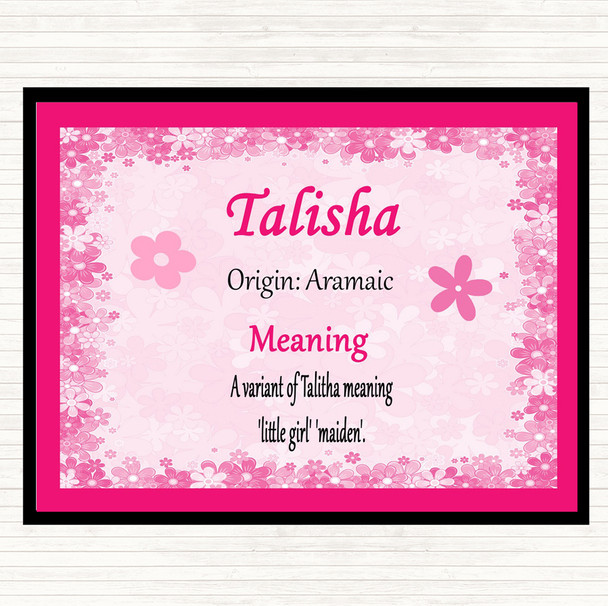 Talisha Name Meaning Mouse Mat Pad Pink