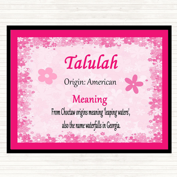 Talulah Name Meaning Mouse Mat Pad Pink