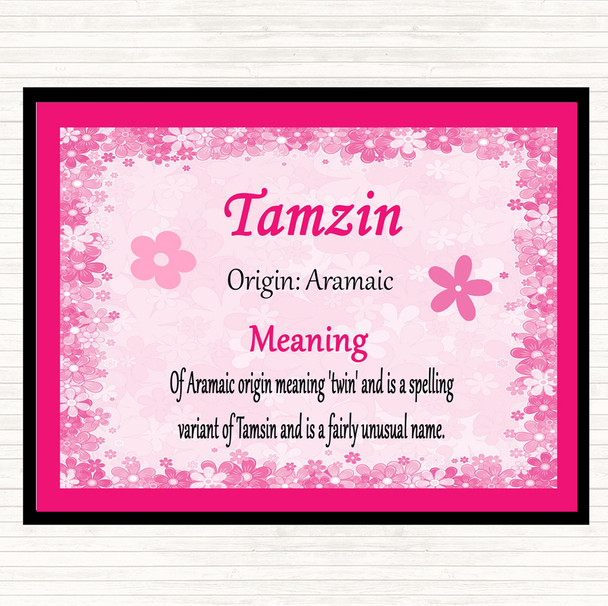 Tamzin Name Meaning Mouse Mat Pad Pink