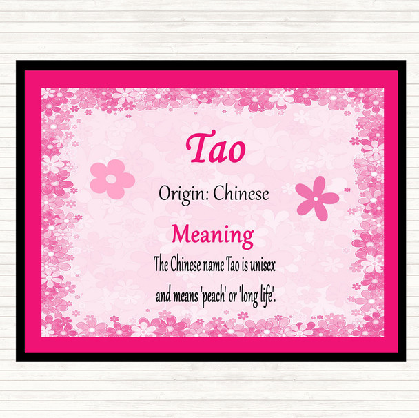 Tao Name Meaning Mouse Mat Pad Pink