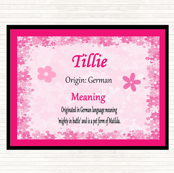 Tillie Name Meaning Mouse Mat Pad Pink