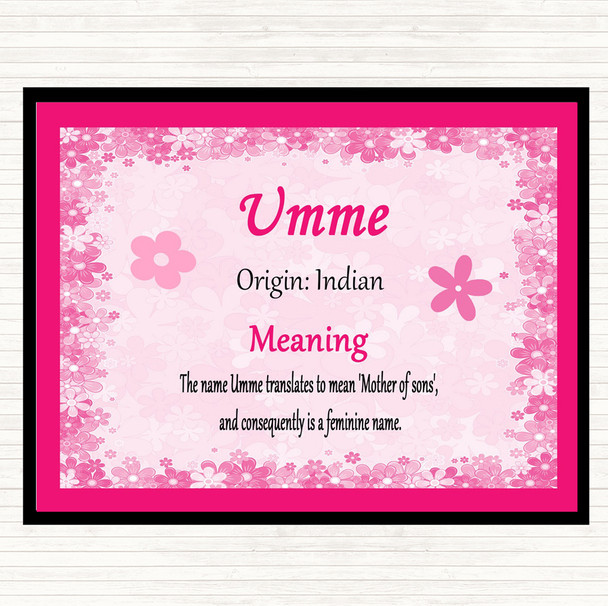 Umme Name Meaning Mouse Mat Pad Pink