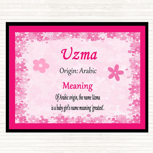 Uzma Name Meaning Mouse Mat Pad Pink