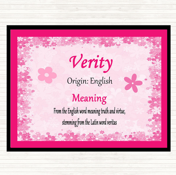 Verity Name Meaning Mouse Mat Pad Pink