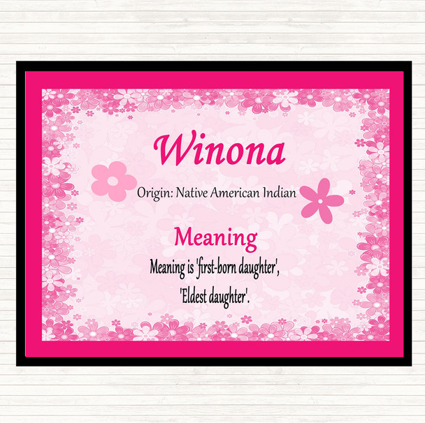 Winona Name Meaning Mouse Mat Pad Pink