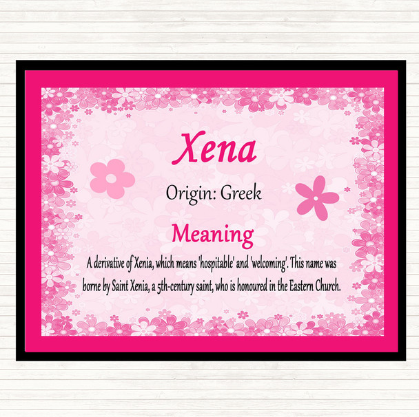 Xena Name Meaning Mouse Mat Pad Pink