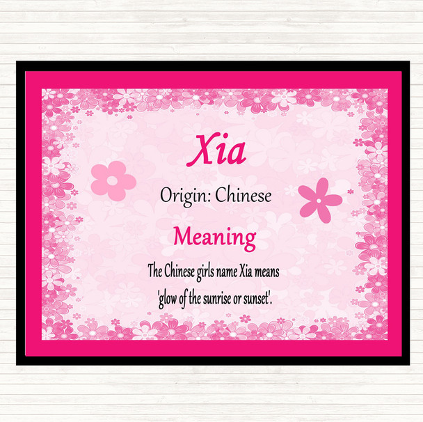 Xia Name Meaning Mouse Mat Pad Pink