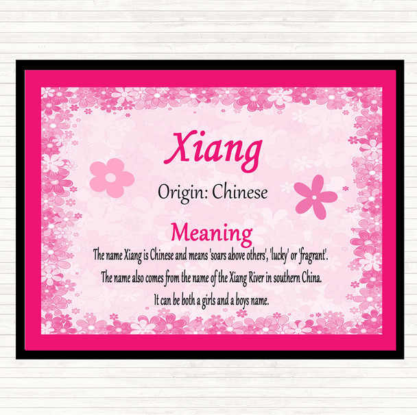 Xiang Name Meaning Mouse Mat Pad Pink
