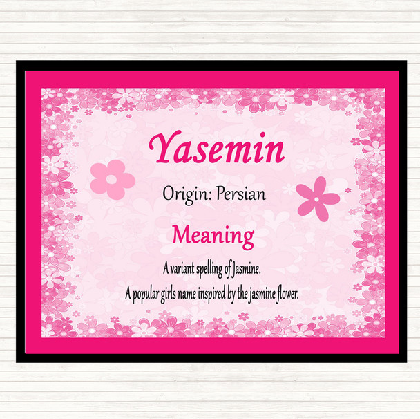 Yasemin Name Meaning Mouse Mat Pad Pink
