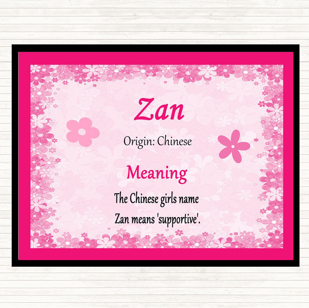 Zan Name Meaning Mouse Mat Pad Pink