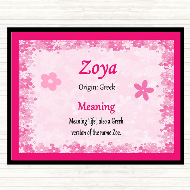 Zoya Name Meaning Mouse Mat Pad Pink