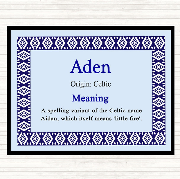 Aden Name Meaning Dinner Table Placemat Blue