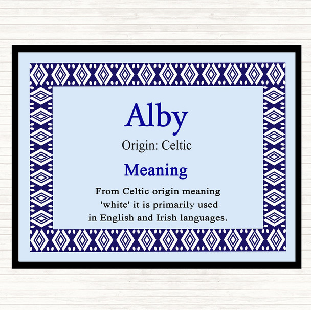 Alby Name Meaning Dinner Table Placemat Blue