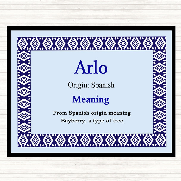 Arlo Name Meaning Dinner Table Placemat Blue