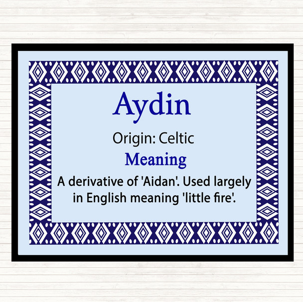 Aydin Name Meaning Dinner Table Placemat Blue