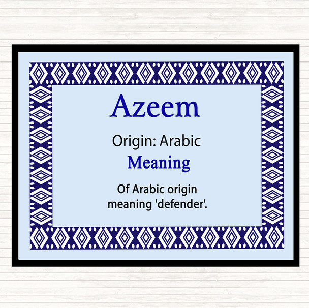 Azeem Name Meaning Dinner Table Placemat Blue