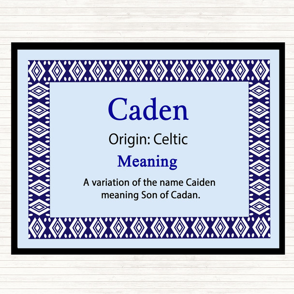 Caden Name Meaning Dinner Table Placemat Blue