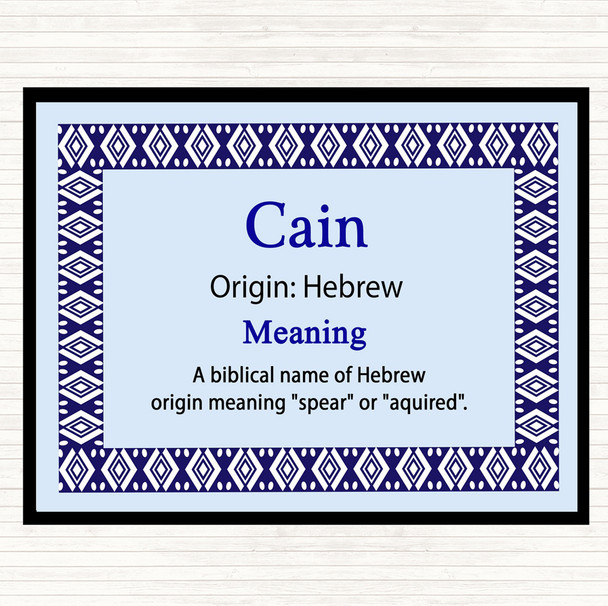 Cain Name Meaning Dinner Table Placemat Blue