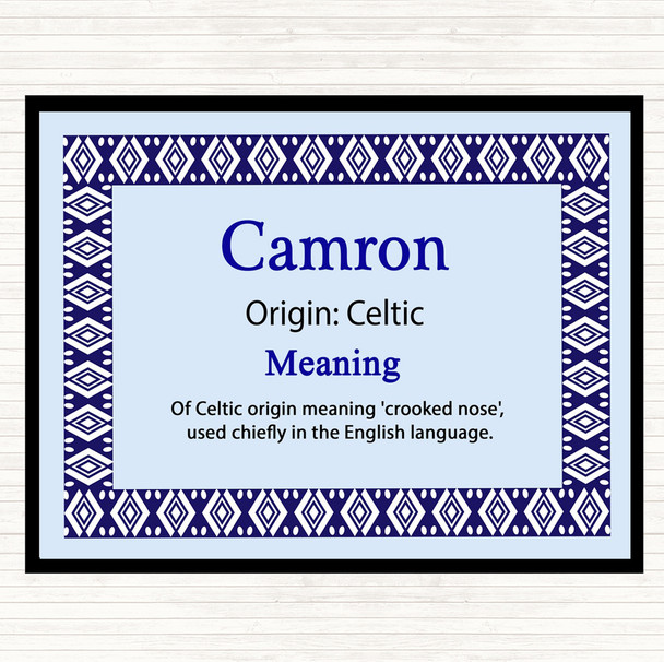Camron Name Meaning Dinner Table Placemat Blue