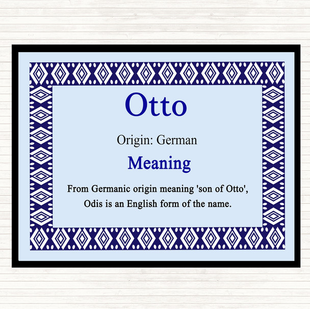 Otto Name Meaning Dinner Table Placemat Blue