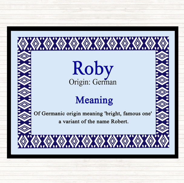 Roby Name Meaning Dinner Table Placemat Blue