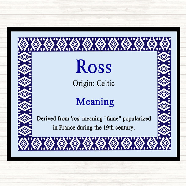 Ross Name Meaning Dinner Table Placemat Blue