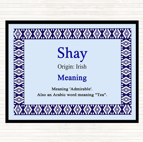 Shay Name Meaning Dinner Table Placemat Blue