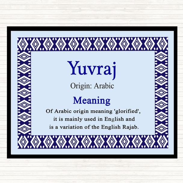 Yuvraj Name Meaning Dinner Table Placemat Blue