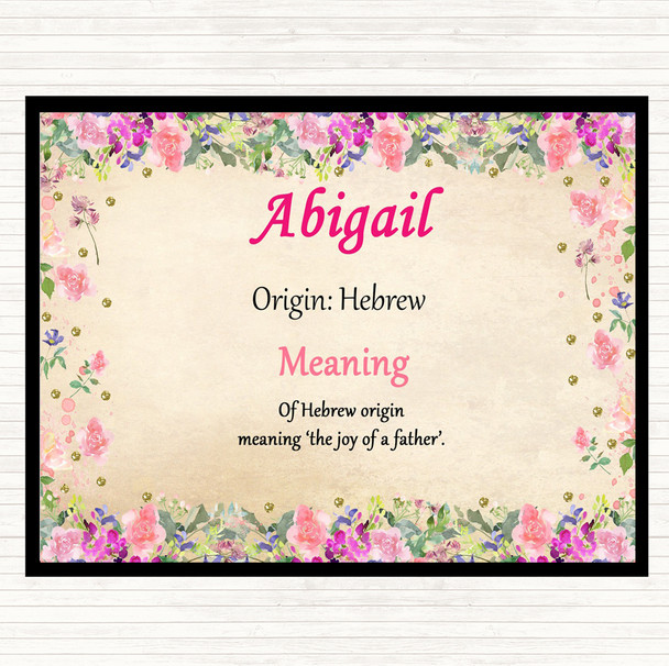 Abigail Name Meaning Dinner Table Placemat Floral