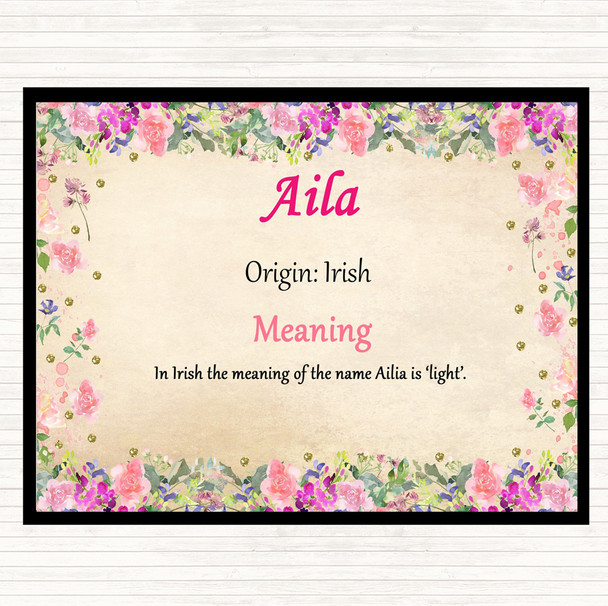 Aila Name Meaning Dinner Table Placemat Floral