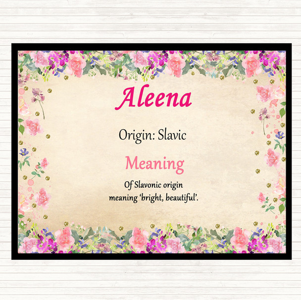 Aleena Name Meaning Dinner Table Placemat Floral